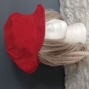 Vintage  red suede hat